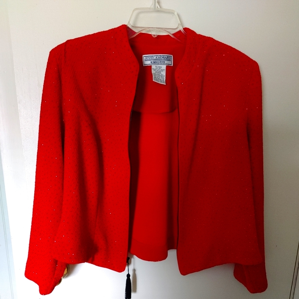 Red evening dress jacket
